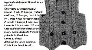 Ucgen Onlu Burgulu Damat Yelek Modeli 2 Yelek Bebek Yelek Erkek Bebek