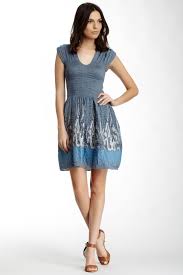 Max Studio Smocked Jacquard Print Dress Nordstrom Rack Dresses Print Dress Nordstrom Dresses
