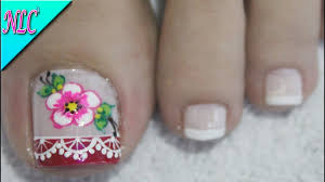 Nail art / diseños florales. Modelo De Unas Para Pies Frances Modelos De Unas