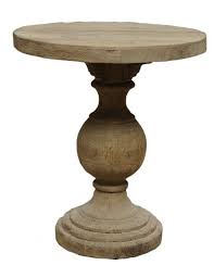 The Kason Wooden Side Table 24 Diam X 27 H Glass Round Dining Table Pedestal Table Base Pedestal Side Table