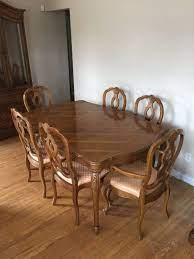 Dinning table 8 chairs (2 with arms) china cabinet with lights buffet side table the table is 9 ft long by 44 in wide, the hutch is 78 in by 16 in, the the side server buffet is 62 in long and 19 in wide or best offer. Thomasville Dining Room Set For Sale In Deptford Township Nj Offerup Dining Dining Room French Provincial Decor
