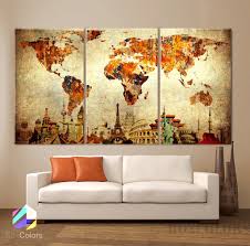 Interiors features a large selection of quality living room, bedroom, dining room, home office, and entertainment furniture as well as mattresses, home decor and accessories. Large 30 X 60 3 Panels 30 X20 Ea Art Canvas Print Original Wonders Of The World Old Paper Map Vintage Wall Decor Vintage Wall Decor Wall Decor Vintage Walls