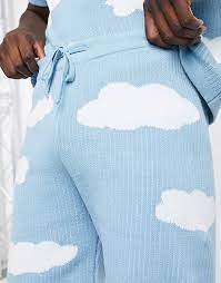 Shop the new collection of clothing, footwear, accessories, beauty products and more. Asos Design Knitted Set Shorts With Cloud Design In Blue Asos