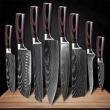Kizaru Professional Japanese Chef Knife Set With Damascus Pattern In 2020 Knife Set Kitchen Japanese Kitchen Knives Chef Knife