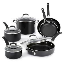 Calphalon Kitchen Essentials 10 Piece Black Nonstick Cookware Set Cookware Set Kitchen Essentials Bar Accessories