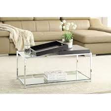 Made of chrome plated steel and tempered glass, this table is built to last. Convenience Concepts Palm Beach Coffee Table With Trays Multiple Finishes Walmart Com Walmart Com