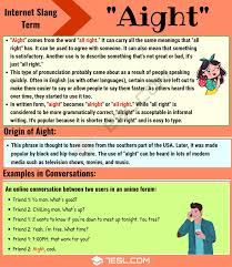 Aight Meaning What Getting Aight Means And How To Use It Properly 7 E S L Slang Words Words Informational Writing