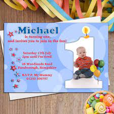 Best of all, the templates are free to use so you can free up your time and money on throwing the perfect 1st birthday bash for your baby. 10 Boys Personalised First 1st Birthday Party Photo Invitations N19