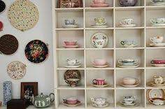 Hanging them takes a little bit of being anal, but the result is a fun and creative way to fill a space. 19 Tea Set Display Ideas Tea Tea Set Tea Set Display