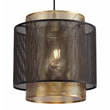 Winsoon ecopower 1pc light vintage hanging big bell glass shade ceiling lamp pendent fixture. Meshlux Urban Ceiling Pendant With Circular Gold And Black Mesh Shades