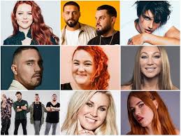 She starts off alone center stage with a white dress and just one spot in the background and everything is black. Sweden Svt Announces Next Nine Artists In Melodifestivalen 2021