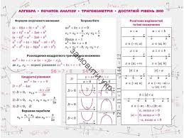 Збірник з тестами для підготовки до зно 2021 з математики автор: Pridbati Stikerbuk Algebra 100 Najvazhlivishih Formul Do Zno 2022 V Vo Assa V Knizhkova Kramnicya