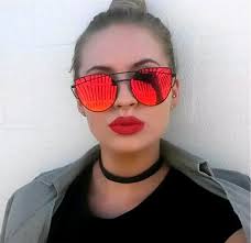 Breaking Heart Siyah Cerceveli Kirmizi Aynali Bayan Gunes Gozlugu Chic Sunglasses Sunglasses Red Cats Eye