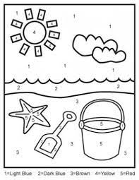 Color By Numbers Printables For Kids Lovetoknow Preschool Colors Color By Numbers Summer Preschool