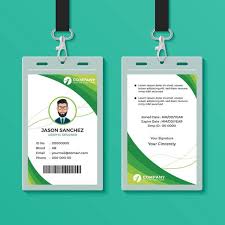 Green Graphic Id Card Design Template In 2020 Identity Card Design Id Card Template Card Design