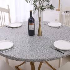Carnation home fashions 60 inch flannel backed, color: Rally Home Goods Indoor Outdoor Patio Round Fitted Vinyl Tablecloth Flannel Backed Elastic Edge Oil Waterproof Wipeable Cover Gray Granite Marble Patterns For 6 Seat Table Of 43 56 Diameter Walmart Com