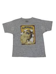 Vtg 80's 1988 joe camel back logo pocket blue cotton. Vintage 80s Camel Joe S 75th Birthday And Still Smoki Gem