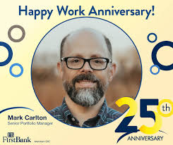 Celebrating 25 years with Mark Carlton! 🎉 Over the years, Mark has brought  dedication, wisdom, and heart to our team. We're proud to have Mark as part  of our FirstBank family! Help