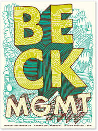 Shop affordable wall art to hang in dorms, bedrooms, offices, or anywhere blank walls aren't welcome. Beck And Mgmt Concert Poster By Vahalla Studio