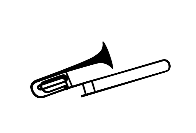 icône de trombone sur fond blanc. silhouette noire du signe du trombone. un instrument de musique à vent. style plat. 10750447 Art vectoriel chez Vecteezy