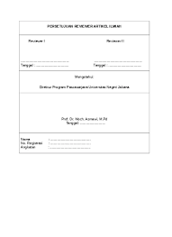 Andha dhari galuh pramantari d11.2010.01176 telah diperiksa dan disetujui untuk dipublikasikan di sistem informasi tugas akhir (siadin) Top Pdf Lembar Pengesahan Artikel Reviewer 123dok Com