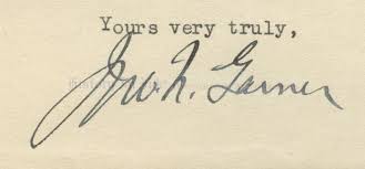 Although his nickname was cactus jack not texas jack. Autograph 808607 Typed Letter Signed By John Nance Garner As Fdr S Vice Presidential Running Mate 10 24 1932