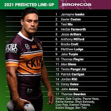 Последние твиты от brisbane broncos (@brisbanebroncos). Nrl 2020 Brisbane Broncos Round 1 Predicted Team For 2021 Nrl
