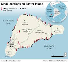 This map shows where easter island is located on the world map. The Erosion Of Easter Island The Famous Moai Are Threatened By Climate Change Pittsburgh Post Gazette