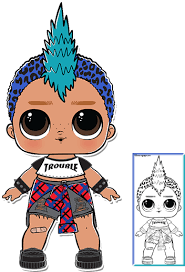 Each of them has an original appearance, which is provided by an outfit, hairstyle, and accessories. Punk Boi Lol Coloring Page Punk Boy Lol Doll Coloring Pages Full Size Png Download Seekpng
