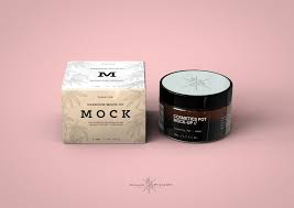 Simple edit with smart layers. Amber Cosmetics Pot Box Mock Up Cosmetic Packaging Design Cosmetic Jars Cosmetics