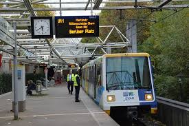 Tram In Essen North Rhine Westphalia Germany Christmas Market