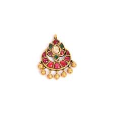 Rubyandemerald With Uncut Diamond Antiquependant Gold Jewelry Fashion Gold Jewellery Design India Jewelry