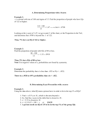 A Determining Proportions With Z Scores Example 1 X Is Normal