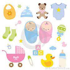 Baby Shower Game How Many Baby Items Can You Name Materials Pad Of Paper And Pen For Each Woman Have Illustration Custom Baby Bedding Vector Illustration