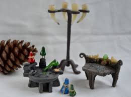 Skyrim Inspired Miniature Furniture Super Combo Alchemist Table Enchanting Table Horn Candlehol Handmade Christmas Gifts Handmade Christmas Miniature Furniture