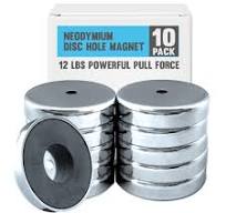 Neodymium Disc Hole Magnet, 1.425 in x 0.3 in Strong Earth Round Industrial  Magnets with 0.15 in Countersunk Hole, 12 lbs Powerful Pull Force, 10 Pack