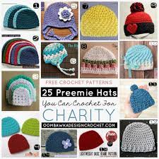 25 Preemie Hats You Can Crochet For Charity 25 Free Patterns For Crochet Hats For Preemies Via Oombawkades Crochet Preemie Hats Preemie Crochet Crochet Hats
