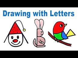 Drawing using letters of the alphabet. Drawing With Letters For Kids Drawing With Abcd How To Draw With Alphabets Arts For Kids Youtube