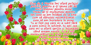 8 martie pentru că se apropie cu repeziciune această zi minunată , aş dori să felicit toate femeile de pe pământ, pentru că au avut, şi bineînţeles că mai au 45. FelicitÄƒri È™i Mesaje De 8 Martie Pentru Mama