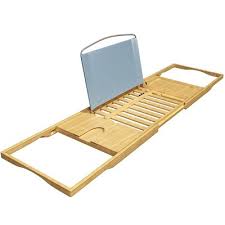 With vivohome bathtub caddy tray. Wood Bath Tray Target