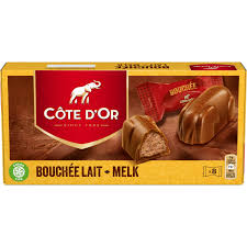 Chocolat au lait fourré crème confiseur (56%) aux noisettes et amandes. Cote D Or Bouchee Milk Chocolate With Praline Filling World Wide Chocolate