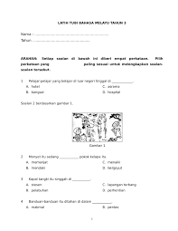 Kertas model bahasa melayu pra upsr kertas penulisan tahun 5 (sb). Latih Tubi Bm Thn 3