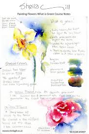Painting Flowers What Is Green Course Notes Jpg 553 828 Flower Painting Watercolor Workshop Watercolor