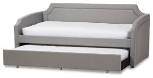 We did not find results for: Parkson Linen Curved Notched Corners Sofa Twin Daybed With Trundle Bed Transitional Daybeds By Baxton Studio Houzz