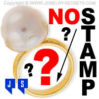 American jewelry is often marked by karat, stamped into the inside of a ring or bracelet, on the edge of earrings or the back of a charm. A Ring With No Mark Or Stamp Jewelry Secrets