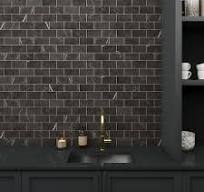 Daltile Restore Black Marble 12 in. x 12 in. Glazed Ceramic Brick Joint  Mosaic Tile (9.96 sq. ft./Case) RE22BKJ24HDMT