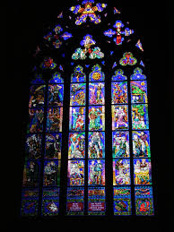 Stained Glass Window By Alphonse Mucha St Vitas Cathedral Prague Stained Glass Church Gothic Architecture Gothic Windows