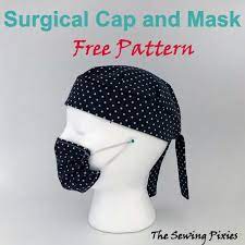 Surgical Cap And Face Mask Pretend Play Free Pattern Agnes Creates Hat Patterns To Sew Scrub Hat Patterns Scrub Cap Pattern