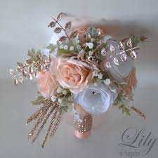 Blush pink rose gold wedding flowers. Rose Gold Bridal Bouquet Off 70 Buy
