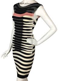 Ted Baker Black Cream Pink Striped Ruched Bodycon Short Casual Dress Size 4 S 17 Off Retail